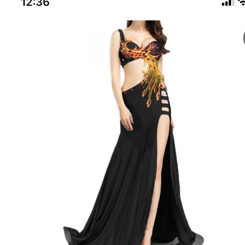 Brown Sleeveless Plunge Neck Gown with Slit for Prom